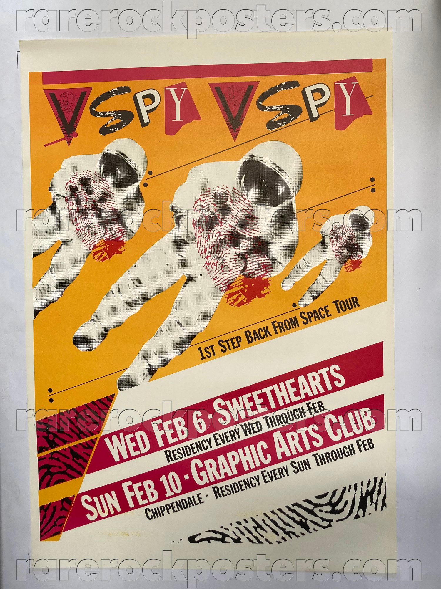 V SPY V SPY ~ 1ST STEP BACK FROM SPACE ~ ORIGINAL 1985 AUSTRALIAN TOUR POSTER ~ SYDNEY