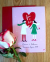 Carte couple Saint Valentin  avec cœur "je t'aime"- personnalisation possible