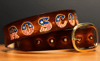 Custom Leather Belt with American Flag Letters