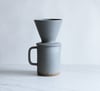 Coffee pour over set with carafe, glazed in Gray