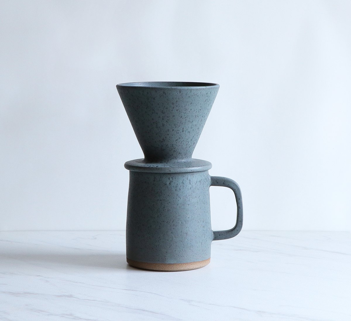 Image of Coffee pour over set, glazed in Dark Teal