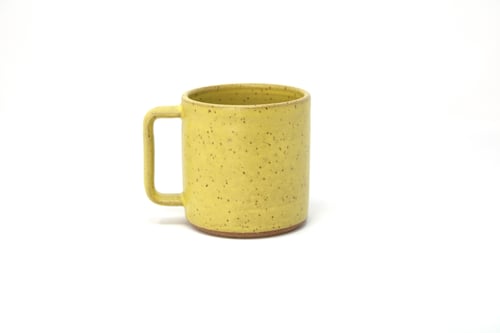 Image of Peace Mug - Lemon Creme, Speckled Clay