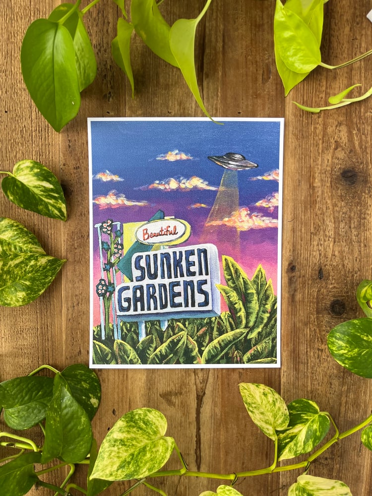 Image of “Sunken Gardens UFO Sighting” Print