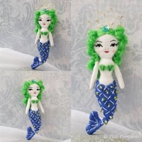 Little Mermaid, Handmade Art Doll For Display, Textile Art Deco, Ooak Mermaid Vintage Pin Up Inspire