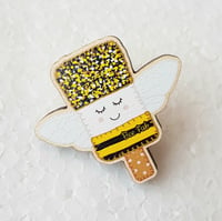 Image 2 of Bee Fab XL Wooden Pin Badge