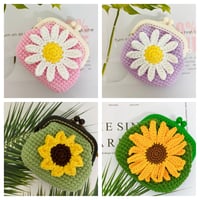 Image 1 of Coin purse - Daisy  and Sunflower ( square purse)