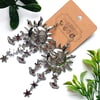 Celestial Sun Silver Drop Earrings
