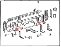 Image 1 of TOYOTA HILUX MK3 TUB FLOOR CORNER  REPAIR PANEL