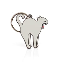Image 1 of Anxiety Cat - Stretching Cat Keychain