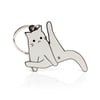 Anxiety Cat - Yoga Pose / Cat With Leg Up Keychain