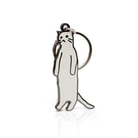 Image 2 of Anxiety Cat - Standing Cat Keychain