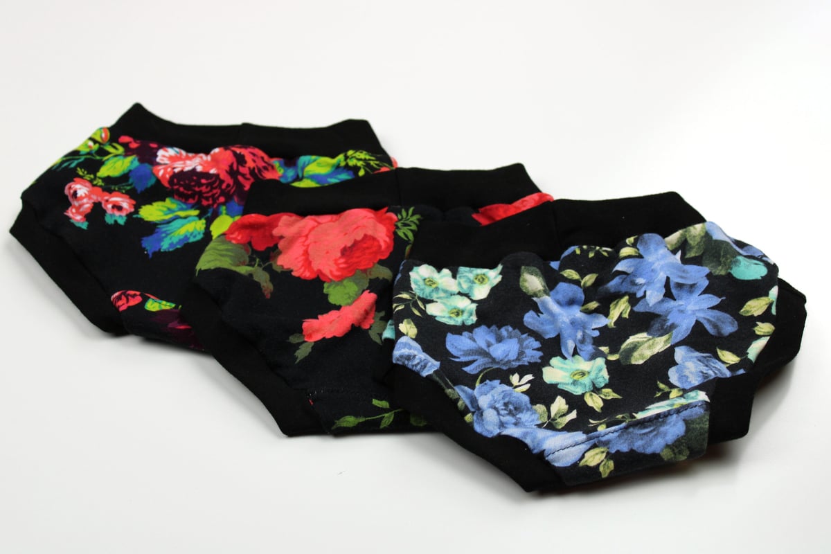 Bebe 3 Pack Floral Print Hipster Panties - Black Ptn