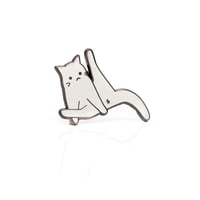 Image 2 of Anxiety Cat - Yoga Pose / Cat With Leg Up Enamel Pin