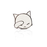 Image 1 of Anxiety Cat - Cat Face Palm Enamel Pin