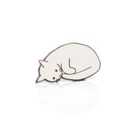 Image 1 of Anxiety Cat - Curled Up Cat Enamel Pin