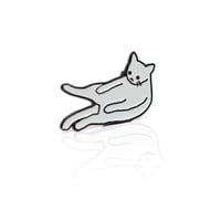 Image 1 of Anxiety Cat - Sitting Cat Enamel Pin