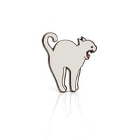 Image 1 of Anxiety Cat - Stretching Cat Enamel Pin