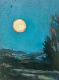 Image 1 of Moonlight Over Eastcourt, original oil painting