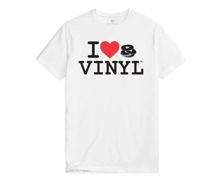 Image of I Love Vinyl T-Shirt Classic White