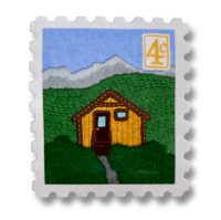 Felt Cabin Stamp Sticker