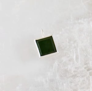 Image of GreenvJade square bevel cut silver necklace