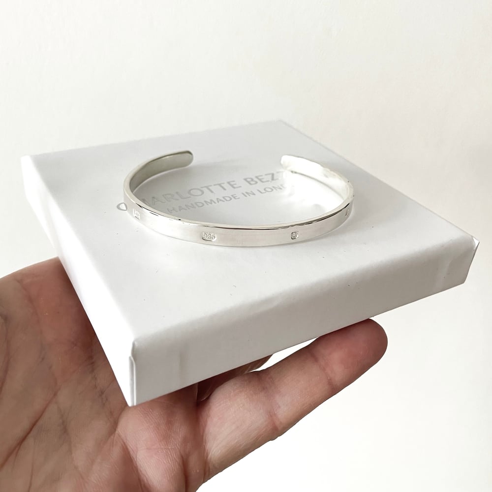 Image of Sterling silver feature hallmark cuff