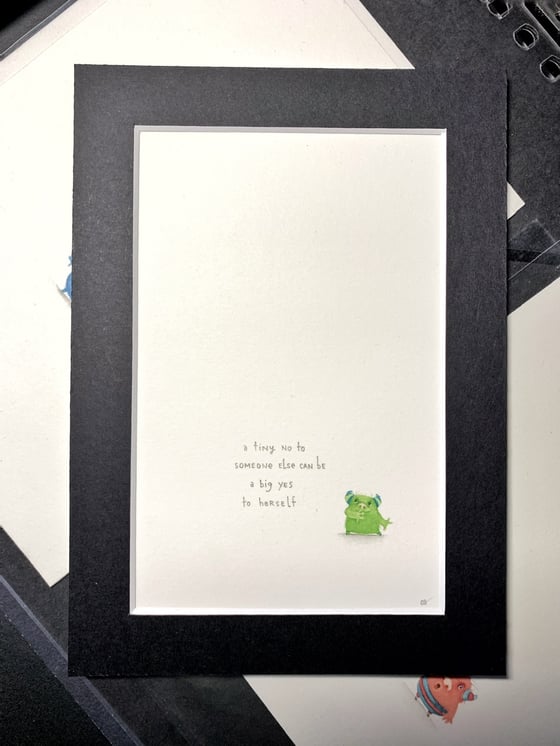 Image of Reserved: Big Yes - an original tiny watercolor 