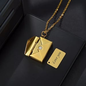 Image of PERSONALISED ENVELOPE LOCKED NECKLACE 