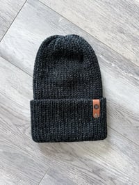 Black Folded Brim Unisex Knit Beanie copy