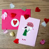 Carte femme Saint Valentin avec bouquet "à la folie"- personnalisation possible