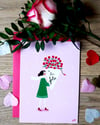 Carte femme Saint Valentin avec bouquet "à la folie"- personnalisation possible