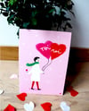 Affiche homme Saint Valentin avec ballons "toi" et "moi" - personnalisation possible