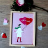 Affiche homme Saint Valentin avec ballons "toi" et "moi" - personnalisation possible