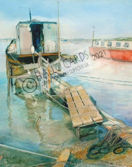 Image of Old Houseboat - Felixstowe Ferry -Suffolk -HL120