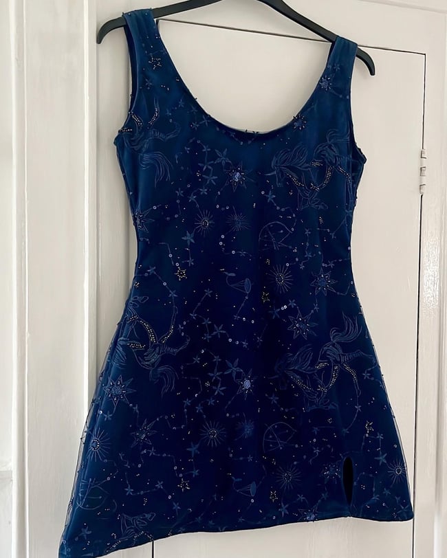 The Midnight Dress Velvet Navy Embellished Tulle Dress