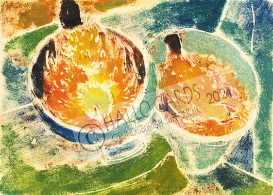 Image of Hens laying in Old Pots - HL090