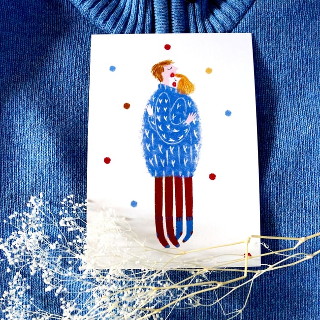 Affiche couple pull- personnalisation possible