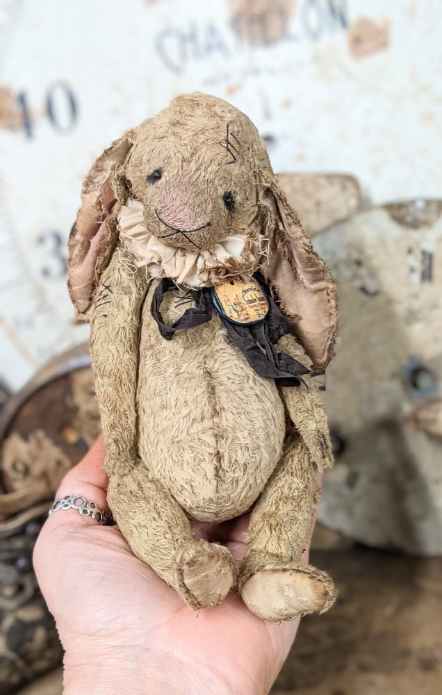 Image of 8.5" Chocolate Marshmallow Lop-Ear Rabbit - Vintage STyle by Whendi Bears 