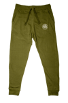 Olive Green Embroidered Joggers