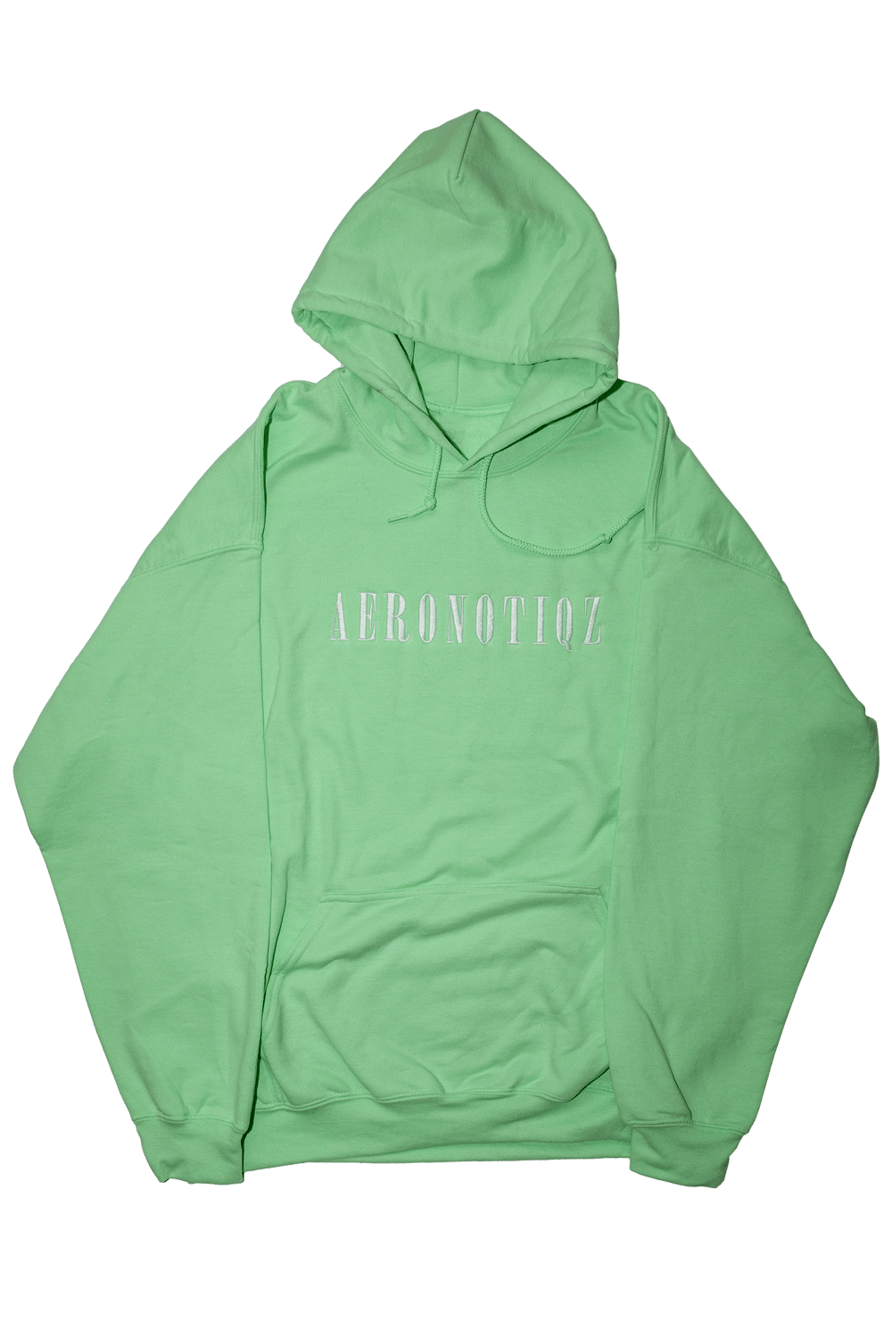 Mint Green Aeronotiqz Embroidered Hoodie | AERONOTIQZ &COMPANY CLOTHING