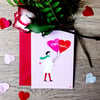 Carte homme Saint Valentin avec ballons "toi et moi" - personnalisation possible