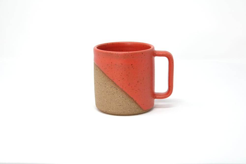 Image of Classic Angle Dip Mug - Coral, Speckled Clay