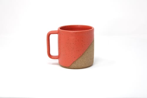 Image of Classic Angle Dip Mug - Coral, Speckled Clay