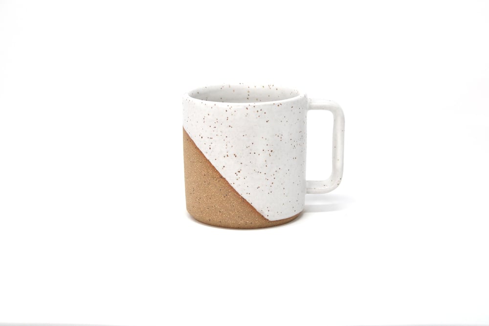 Image of Classic Angle Dip Mug - Alabaster, Speckled Clay