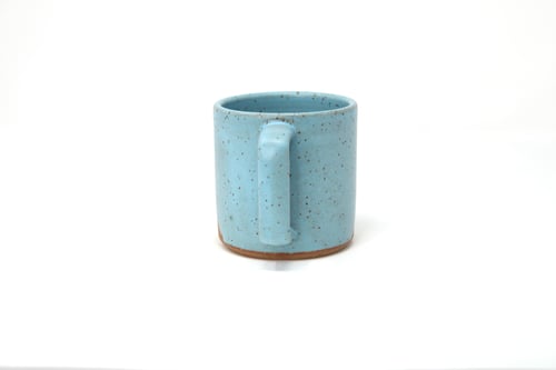 Image of Classic Angle Dip Mug - Sky Blue, Speckled Clay