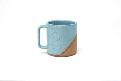Image of Classic Angle Dip Mug - Sky Blue, Speckled Clay