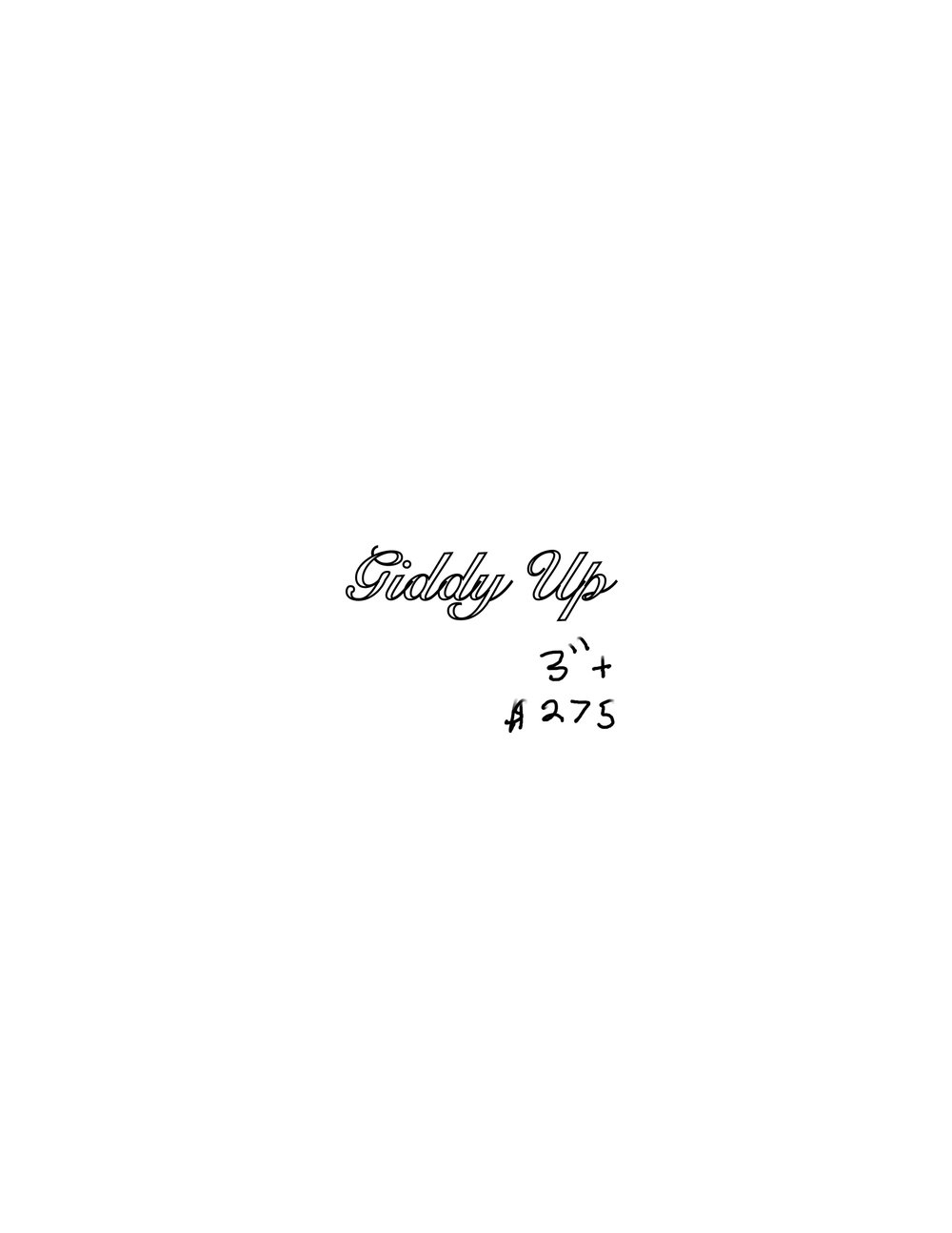 Image of “Giddy Up” script 