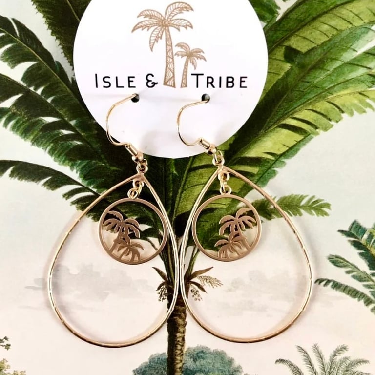 PARADISO - Gold Jamaica Teardrop Earrings Image 4