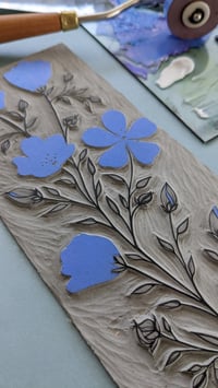 Image 2 of Linum Usitatissimun - Reduction Linocut Print