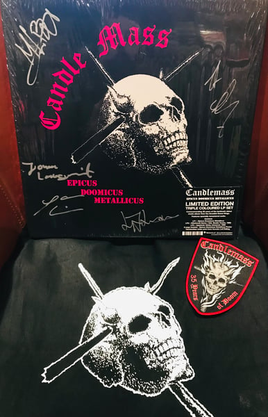Image of "Epicus Doomicus Metallicus" 3LP-Set (SIGNED by the whole band!) + Totebag + Woven Patch